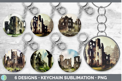 Castle Ruins Keychain Bundle | Keyring Sublimation Designs