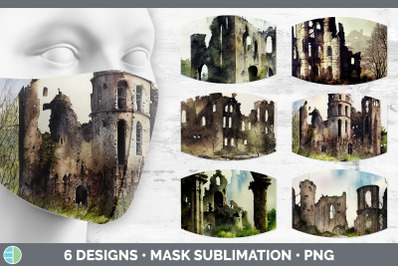 Castle Ruins Mask | Sublimation Bundle Face Mask Designs