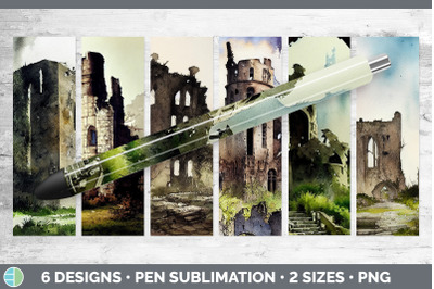 Castle Ruins Pen Wraps | Epoxy Sublimation Bundle