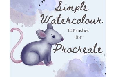 Procreate Simple Watercolour Brushes X 14