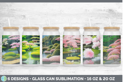 Japanese Garden Glass Can | Sublimation Beer Mason Jar