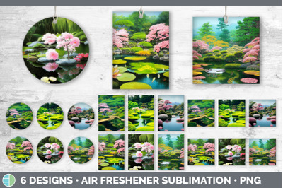 Japanese Garden Air Freshener | Sublimation Designs Bundle