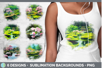 Japanese Garden Background | Grunge Sublimation Backgrounds