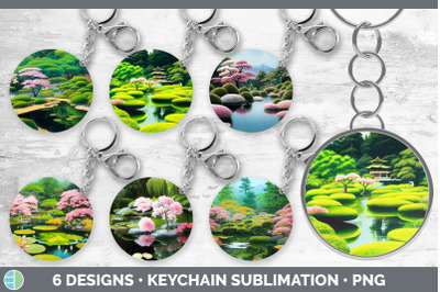 Japanese Garden Keychain Bundle | Keyring Sublimation Designs