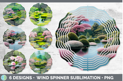 Japanese Garden Painted Wind Spinner | Sublimation Designs Bundle