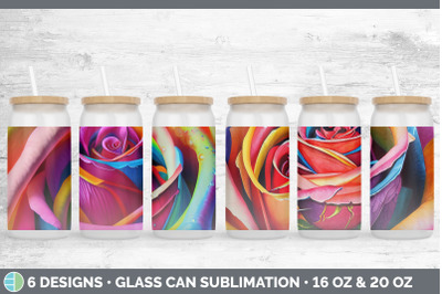 Rainbow Roses Glass Can | Sublimation Beer Mason Jar