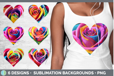 Rainbow Roses Hearts Clipart