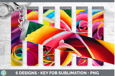 Rainbow Roses Key Fob | Wristlet Sublimation