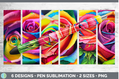 Rainbow Roses Pen Wraps | Epoxy Sublimation Bundle