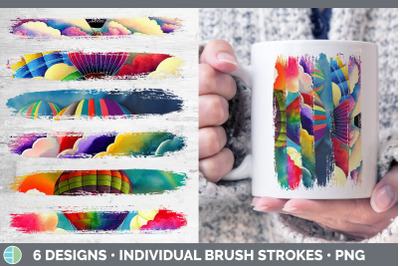 Hot Air Balloon Brush Strokes PNG | Sublimation Designs