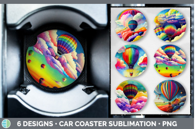 Hot Air Balloon Car Coaster | Sublimation Designs Bundle