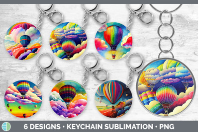 Hot Air Balloon Keychain Bundle | Keyring Sublimation Designs