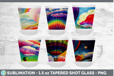 Hot Air Balloon Shot Glass Sublimation | Shot Glass 1.5oz Tapered