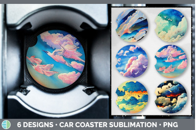 Birds Flying Car Coaster | Sublimation Designs Bundle