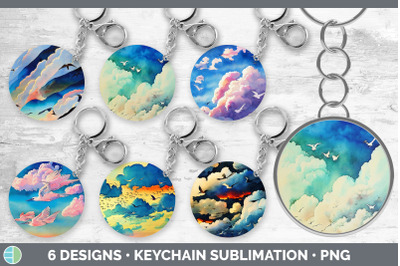 Birds Flying Keychain Bundle | Keyring Sublimation Designs