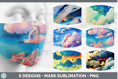 Birds Flying Mask | Sublimation Bundle Face Mask Designs