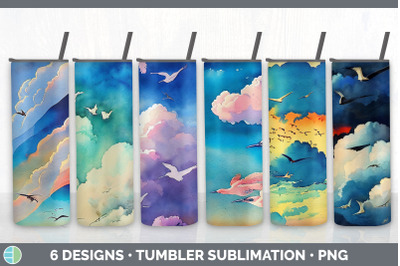 Birds Flying Tumbler Sublimation Bundle