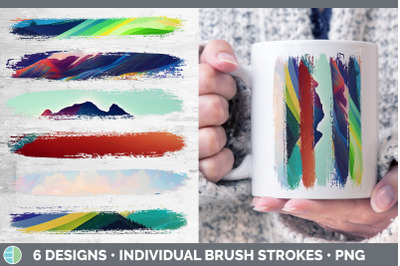 Rainbow Mountains Brush Strokes PNG | Sublimation Designs