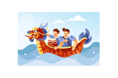 Chinese Dragon Boat Festival illustration