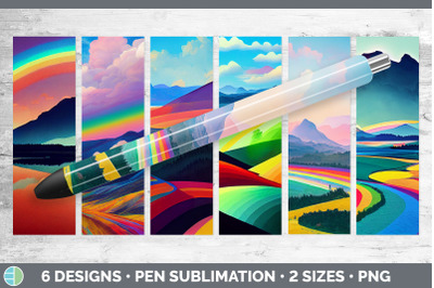 Rainbow Mountains Pen Wraps | Epoxy Sublimation Bundle