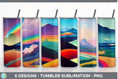 Rainbow Mountains Tumbler Sublimation Bundle