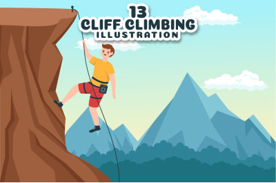 13 Cliff Climbing Illustration