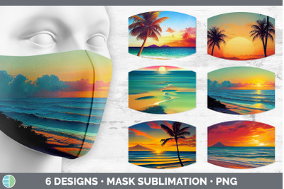 Beach Sunset Mask | Sublimation Bundle Face Mask Designs