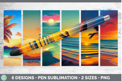 Beach Sunset Pen Wraps | Epoxy Sublimation Bundle