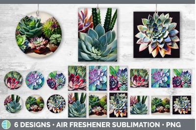 Succulents Air Freshener | Sublimation Designs Bundle