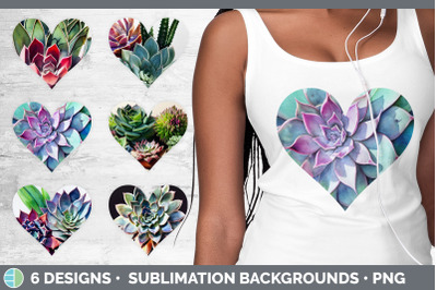 Succulents Hearts Clipart | Sublimation Designs