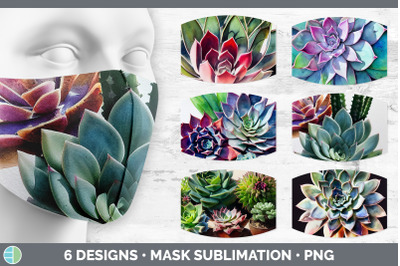 Succulents Mask | Sublimation Bundle Face Mask Designs