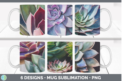 Succulents Mug Sublimation | Coffee Cup Designs PNG
