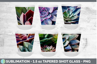 Succulents Shot Glass Sublimation | Shot Glass 1.5oz Tapered