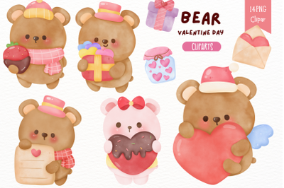 Valentine sublimation kawaii Cute teddy bear watercolor