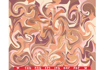 SVG Brown Swirl Waves, Seamless Pattern digital clipart