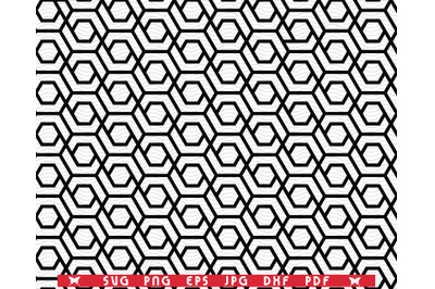 SVG Black Hexagons, Seamless Pattern digital clipart