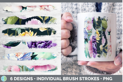 Peonies Brush Strokes PNG | Sublimation Designs