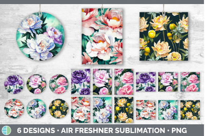 Peonies Air Freshener | Sublimation Designs Bundle