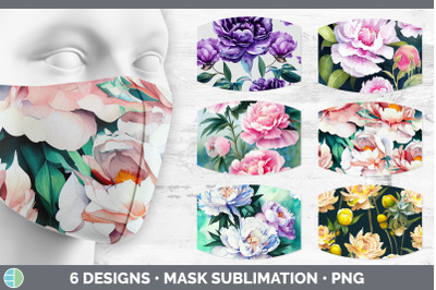 Peonies Mask | Sublimation Bundle Face Mask Designs