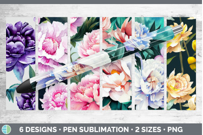 Peonies Pen Wraps | Epoxy Sublimation Bundle