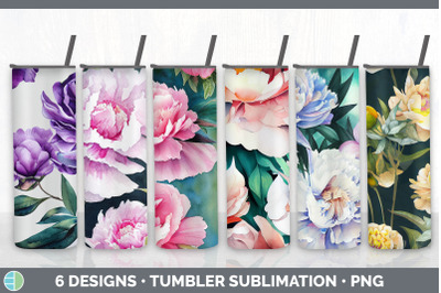 Peonies Tumbler Sublimation Bundle