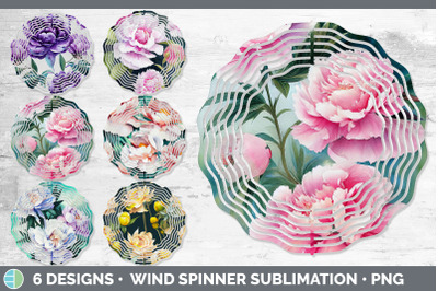 Peonies Wind Spinner | Sublimation Designs Bundle