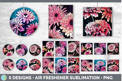 Chrysanthemums Air Freshener | Sublimation Designs Bundle