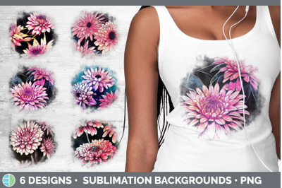 Chrysanthemums Background | Grunge Sublimation Backgrounds