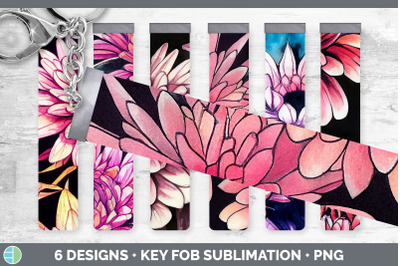 Chrysanthemums Key Fob | Wristlet Sublimation