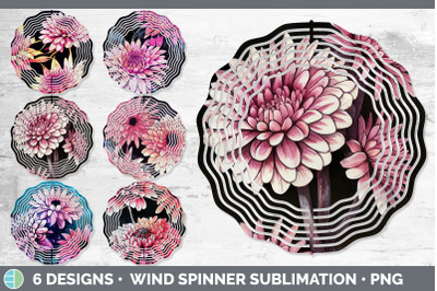 Chrysanthemums Wind Spinner | Sublimation Designs Bundle