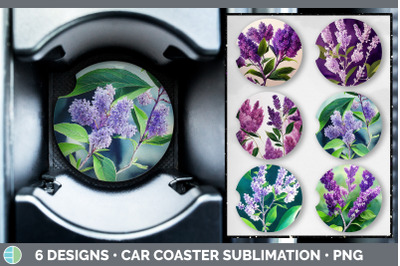 Lilacs Car Coaster | Sublimation Designs Bundle