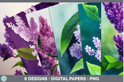 Lilacs Backgrounds | Digital Scrapbook Papers