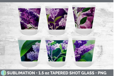 Lilacs Shot Glass Sublimation | Shot Glass 1.5oz Tapered