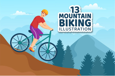 13 Mountain Biking Illustration